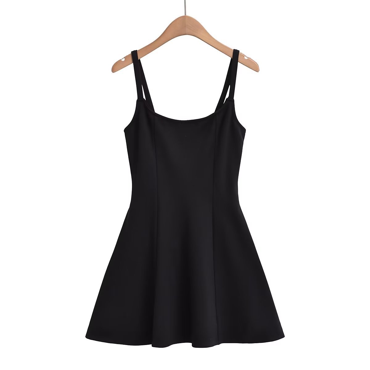 Hot Girl Summer Sexy Square Collar Strap A- line Skirt Low-cut Dress Waistline Base Dress Short Skirt