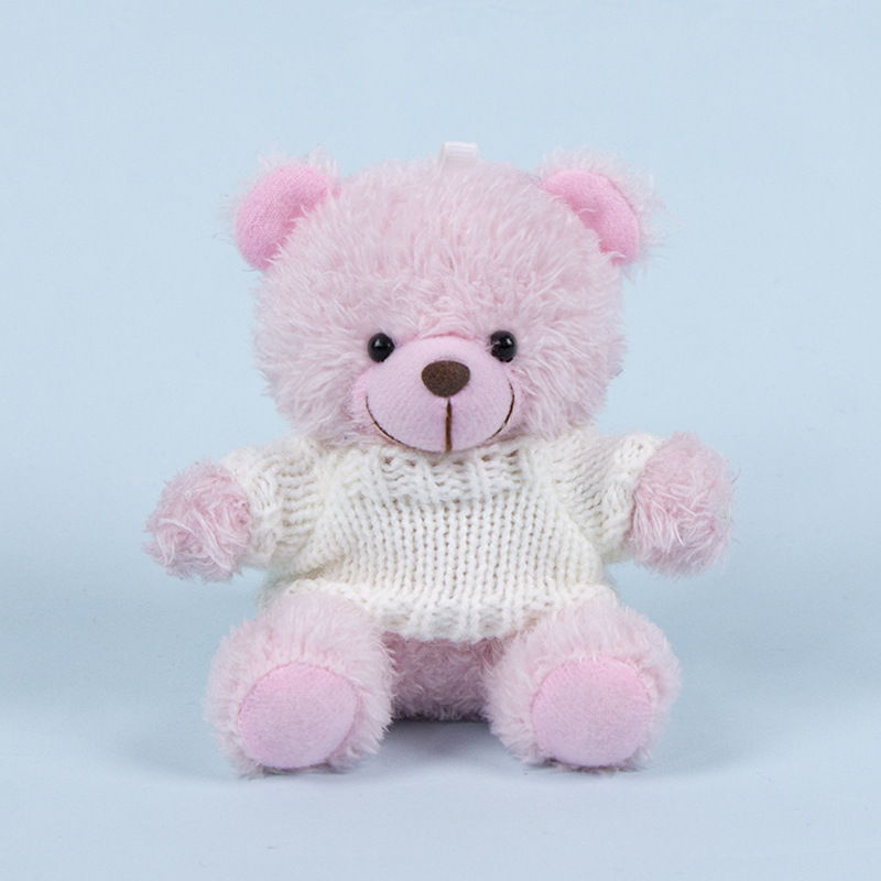 Lindo osito llavero colgante regalo creativo muñecas de peluche vestidas osito de peluche colgante de mochilas escolares para parejas
