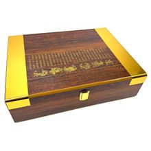 定制金边亮光烤漆茶叶木盒海参精油绒毛内衬木质包装丝印礼盒