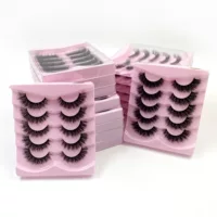 False eyelashes (Shein/Temu/Amazon) D21–D30, thick fluffy messy‑fur styles, multi‑pair trays
