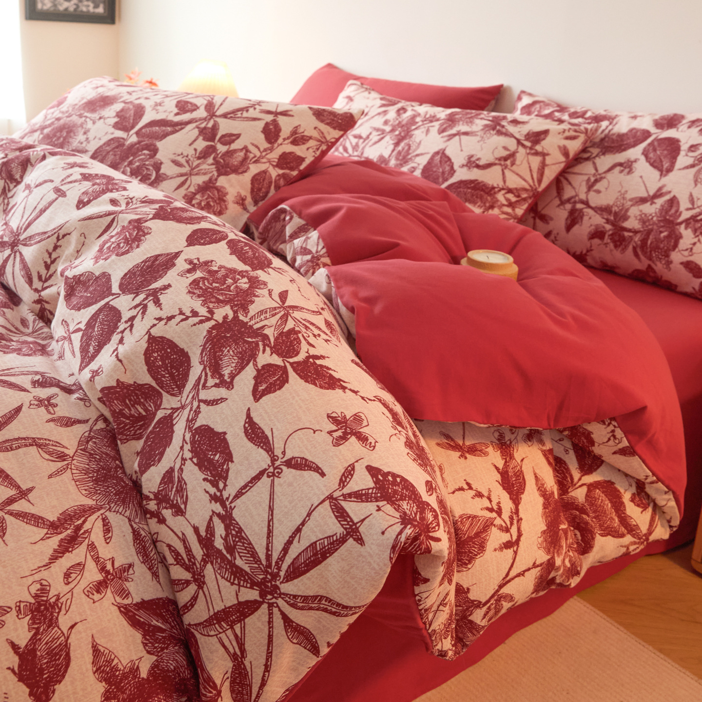 Xinjiang retro algodón de algodón de cuatro piezas A clase madre y bebé sábanas de cama desnudas cubierta ropa de cama de algodón conjunto de tres piezas