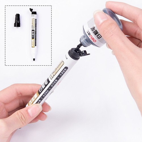 Deli S630 refillable whiteboard pen ink whiteboard pen refill liquid black red blue whiteboard pen ink wholesale