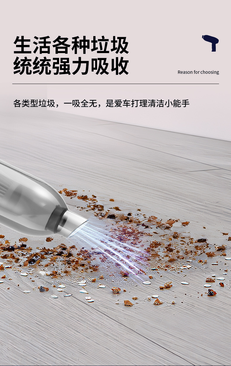 Cross-Border New Car Vacuum Cleaner Handheld Car Home Dual-Use Vacuum Cleaner Blowing and Suction Integrated High-Power Car Supplies