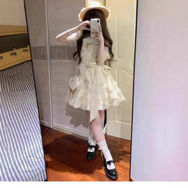 日系可爱娃娃领碎花连衣裙女夏气质甜美小个子收腰显瘦少女裙子仙