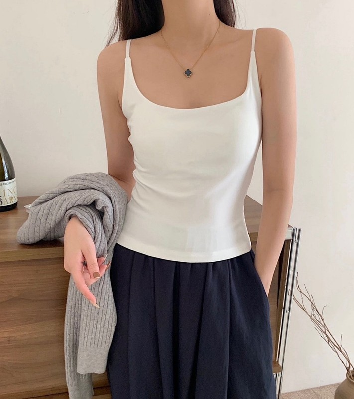 秋冬款吊带背心暖小艾702磨毛吊带保暖背心细肩带女修身内衣上衣|undefined