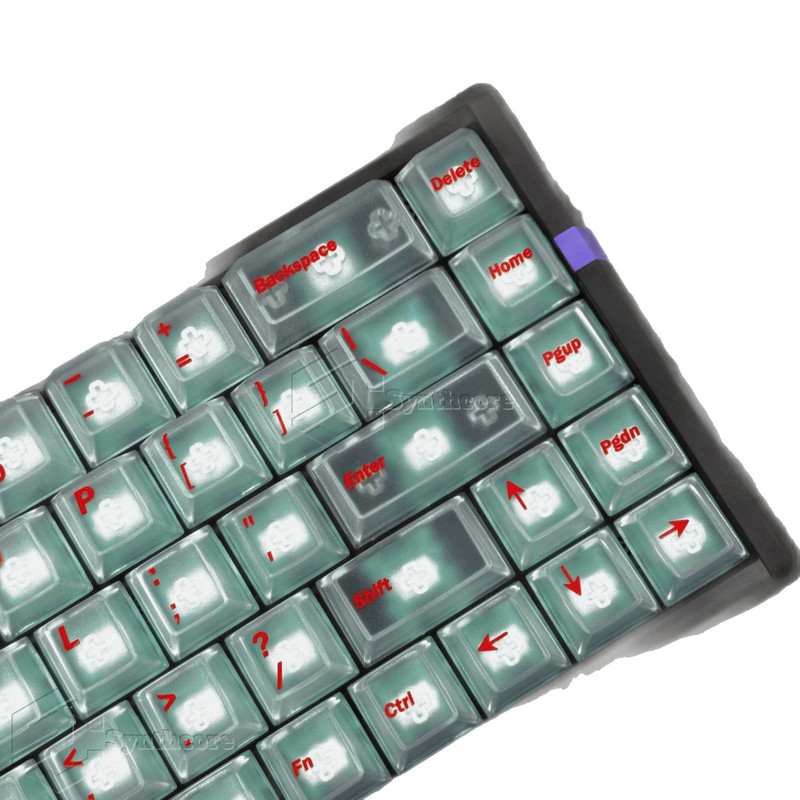 霧透明キーキャップ箱入り卸売オリジナル pbtUV 印刷カスタマイズされたキーキャップ PC 氷河白ウーティング|undefined