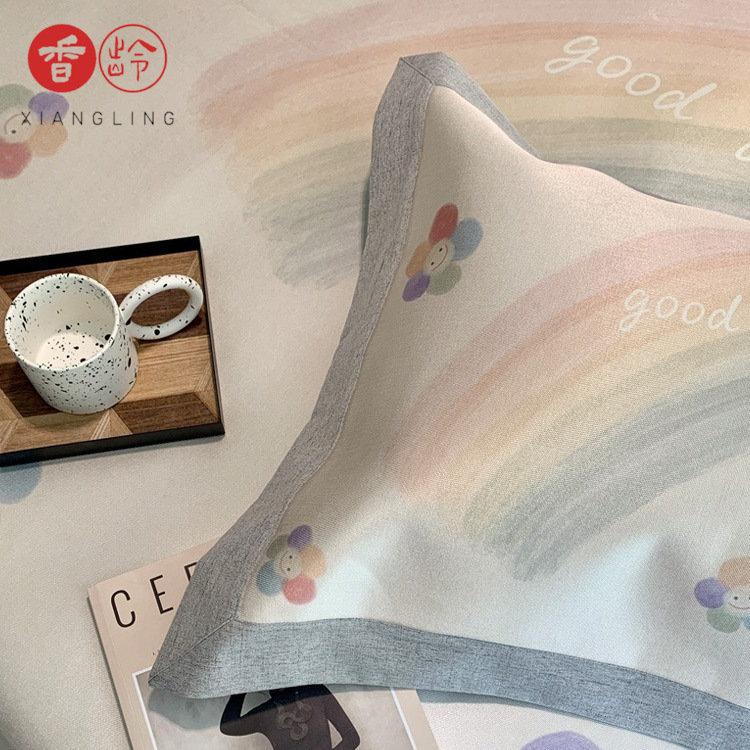 1200D Classy Ice Silk Mat Kidsren's Baby Cartoon Mat Three-Piece Set Foldableing Washable Baby Soft Mat Bed Sheetss