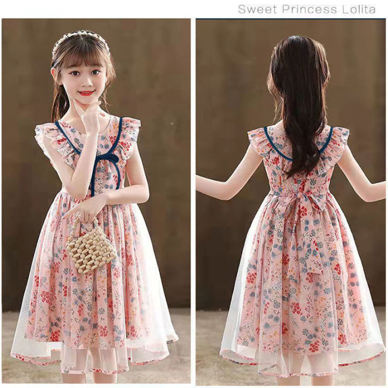 Girls' Dresses 2025 Summer New Style Girls' Dresses Super Fairy Princess Dresses Junior High School Girls' Tutu Skirts Trendy