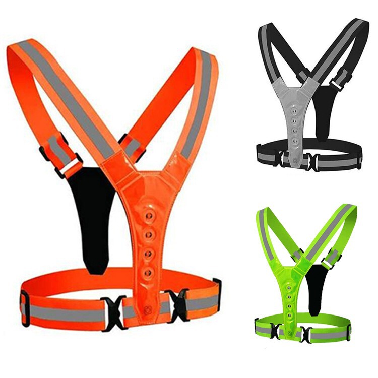 LED Light Strap Reflective Running Vest Reflective Clothing Strap Night Run Riding Reflective Clothing Printable Battery