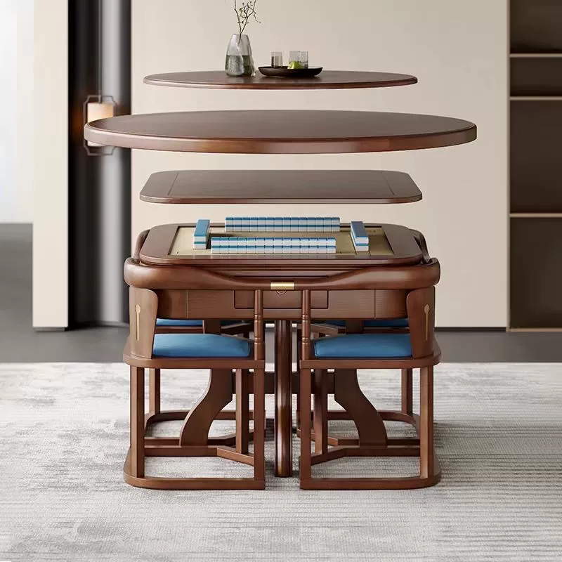 Китайский стол для маджонга, обеденный стол двойного назначения, многофункциональный, полностью автоматический, домашний стол для маджонга, обеденный стол, встроенный электрический домашний круглый стол