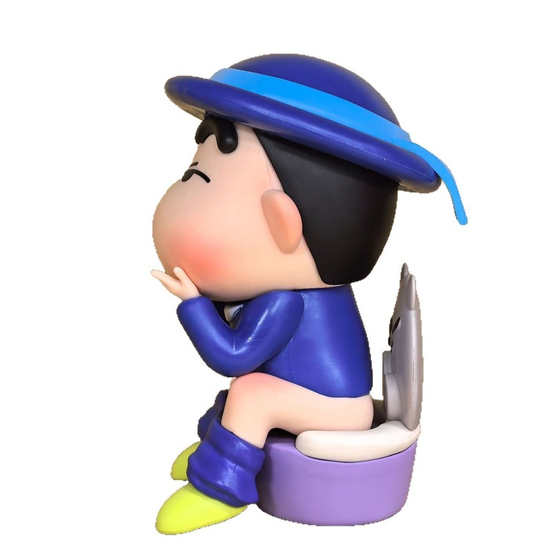 へん便クレヨンしんちゃんが手を振って誕生日プレゼントを飾っています。|undefined