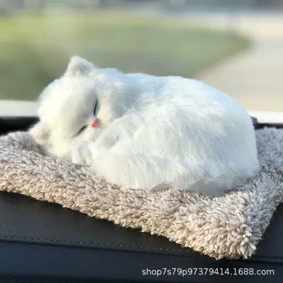 Car ornaments, Dog Animal Figurine for - 2620cm-white-cat-simulation-model