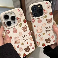 かわいいベアーは16promax転倒防止15pro携帯ケースiphone14 plus萌え系13アニメ12を適用している