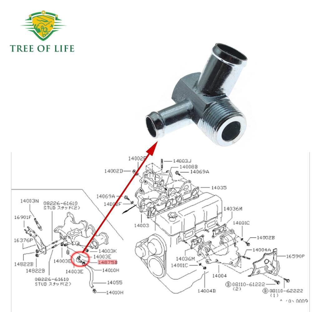 14075-W0401,14075W0401 Is Suitable for Nissan Water Coolant Connector 3-Way Connector