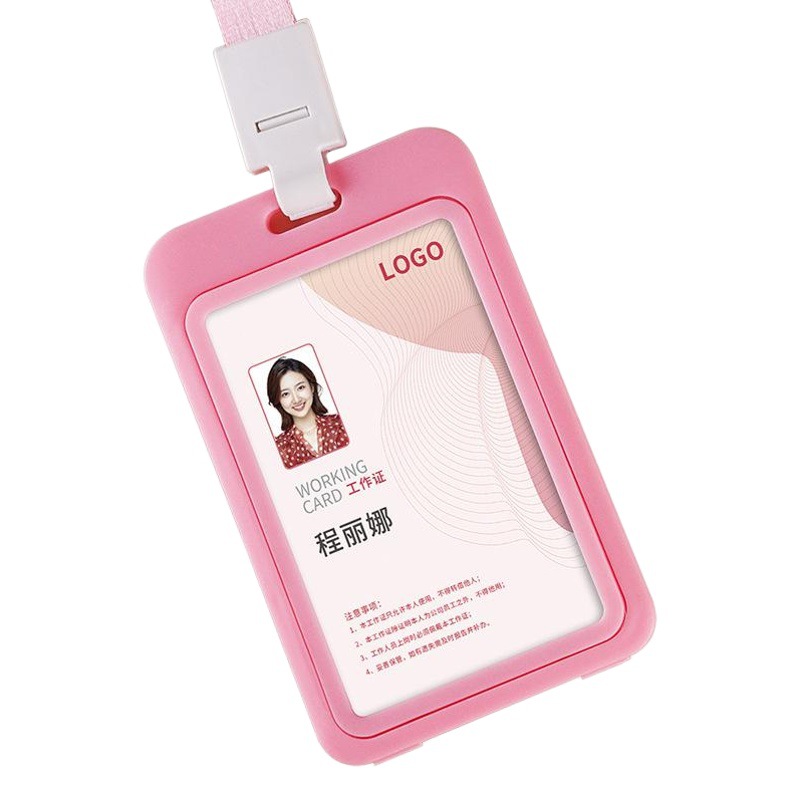 Cubierta de la tarjeta de permiso de trabajo con cordón permiso de entrada tarjeta de trabajo insignia protección del autobús campus tarjeta escolar Escuela