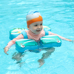 swimbobo免充氣嬰兒游泳圈可愛卡通鱷魚造型腋下圈寶寶肩帶式腋圈