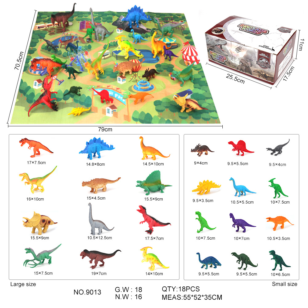 7 인치 중공 + 4 인치 고체 공룡 선물 상자 세트