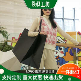 现货一件起订超大号礼品袋手提袋简约购物袋红色卡纸袋定制印logo