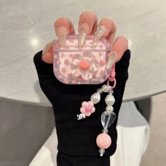 水晶花朵airpods苹果2/3耳机壳iPhone无线pro2蓝牙手链条保护套软