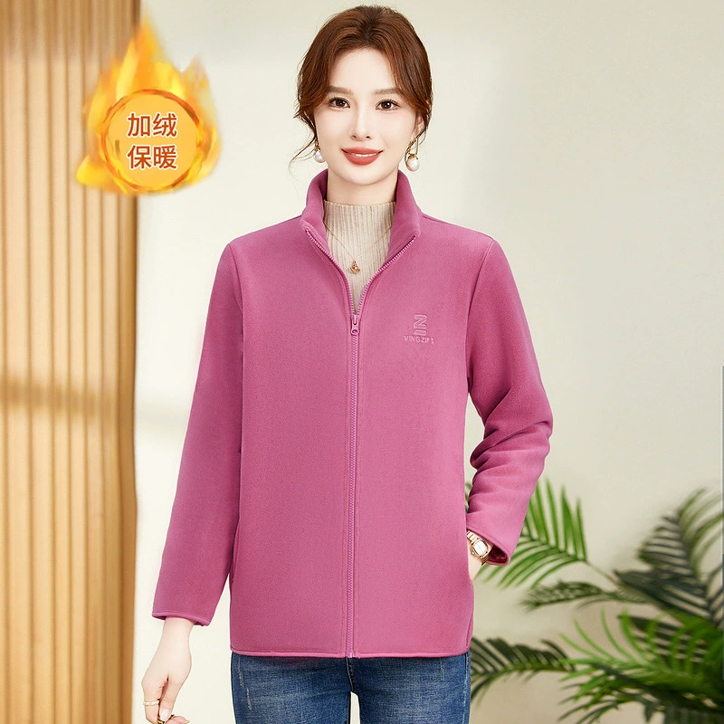 2024 новая мама осень-зима кашель с флисом пальто иностранные топ 40 лет минус средний и пожилой повседневный топ