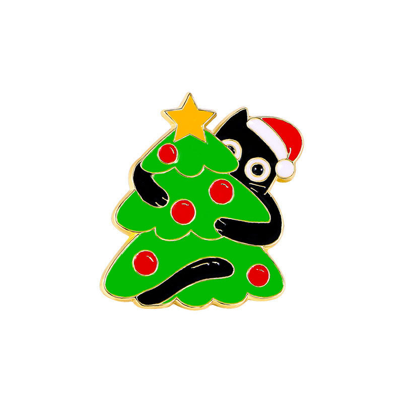 Broche de Navidad insignia de aleación caricatura adorable Santa Fe Navidad decoración de mochila escolar