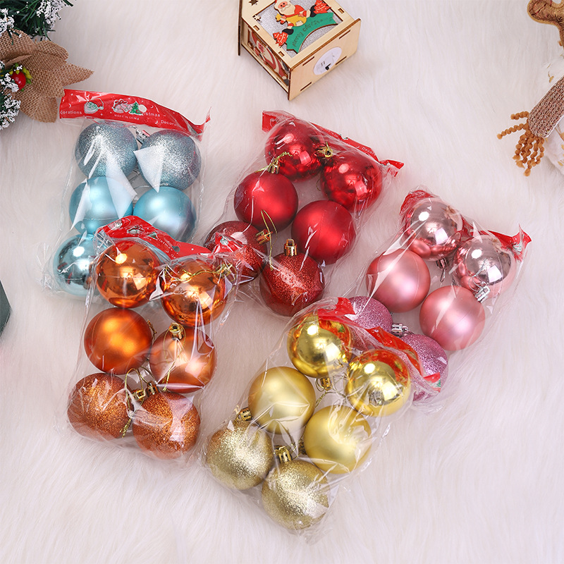 Bola DE LUZ DE Navidad bola de luz galvanoplastia brillante Rosa mate árbol de Navidad colgante Garland ratán bola decorativa 6cm bola de color