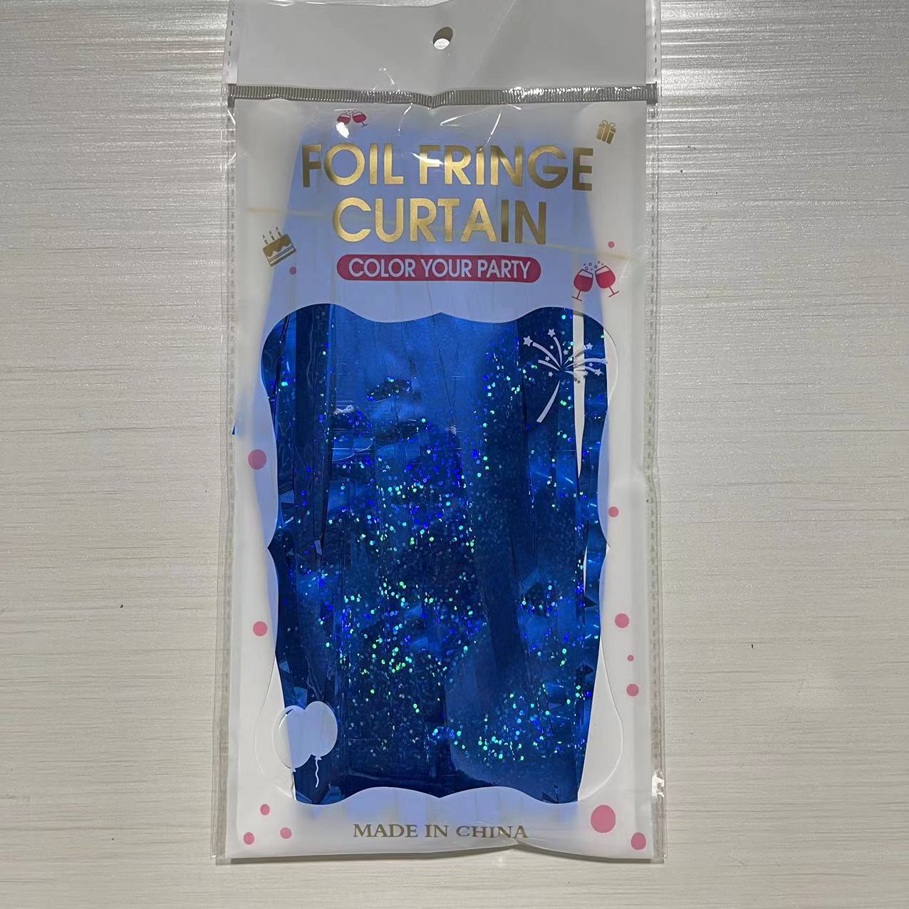 Punto láser de color brillante cortina de seda de lluvia común fabricantes de bordas