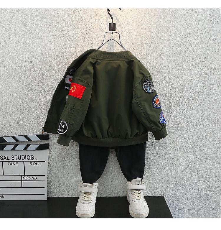Veste d'uniforme militaire vide pour garçons, vêtements de printemps et d'automne 2023, nouveau beau haut pour enfants, tendance_voghion.com
