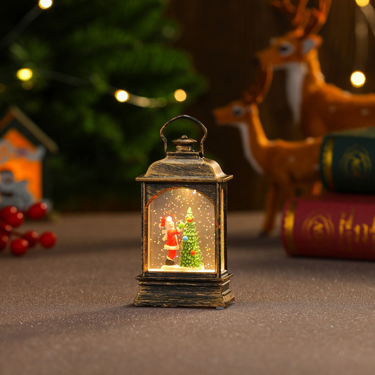 Navidad decoración viento lámpara cristal lámpara Santa Claus Navidad fiesta decoración Navidad adornos Navidad regalos