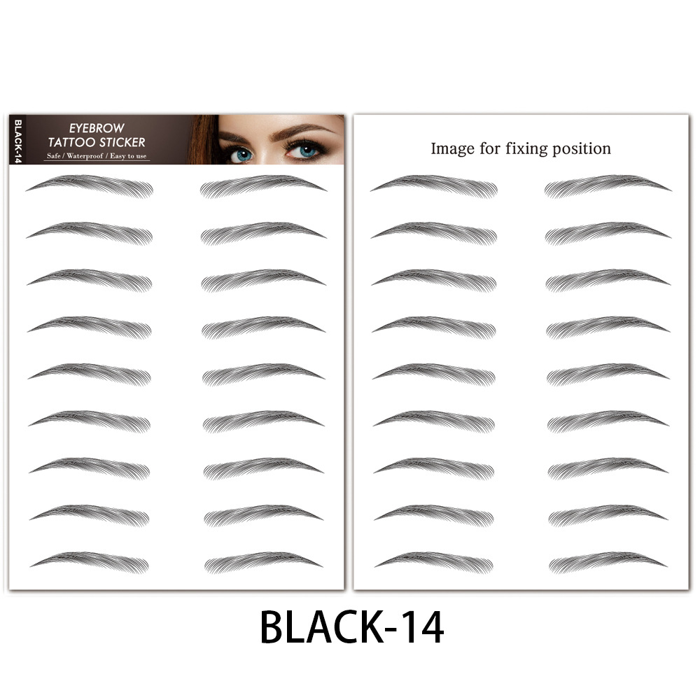 Fabricante de pegatinas de cejas a prueba de agua en stock pegatinas de tatuaje al por mayor de simulación de tordo perezoso tatuaje de cejas 6D pegatinas de cejas