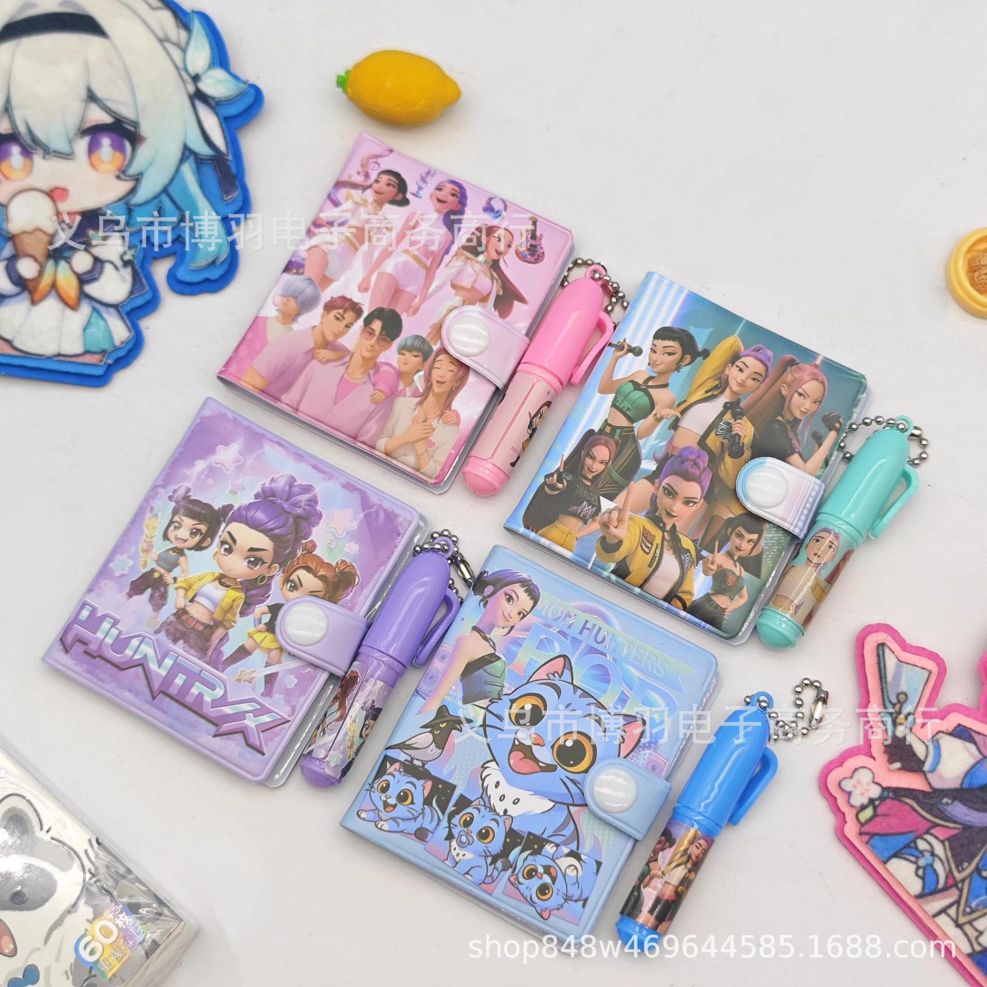 K-POP Caza de brujas película de dibujos animados con un cuaderno de bolsillo de mini diario de bolsillo de estudiantes portátil