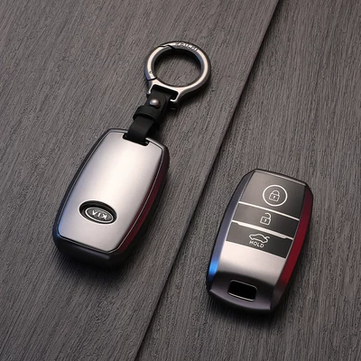 Kia key case for Car key bag - no-specifications-model-a-gunmetal-black-black-leather-buckle