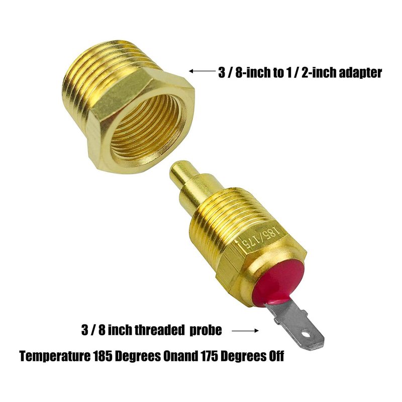 ZYLW/双电动冷却风扇线束套件185开175关恒温器40A汽车继电器线束|undefined