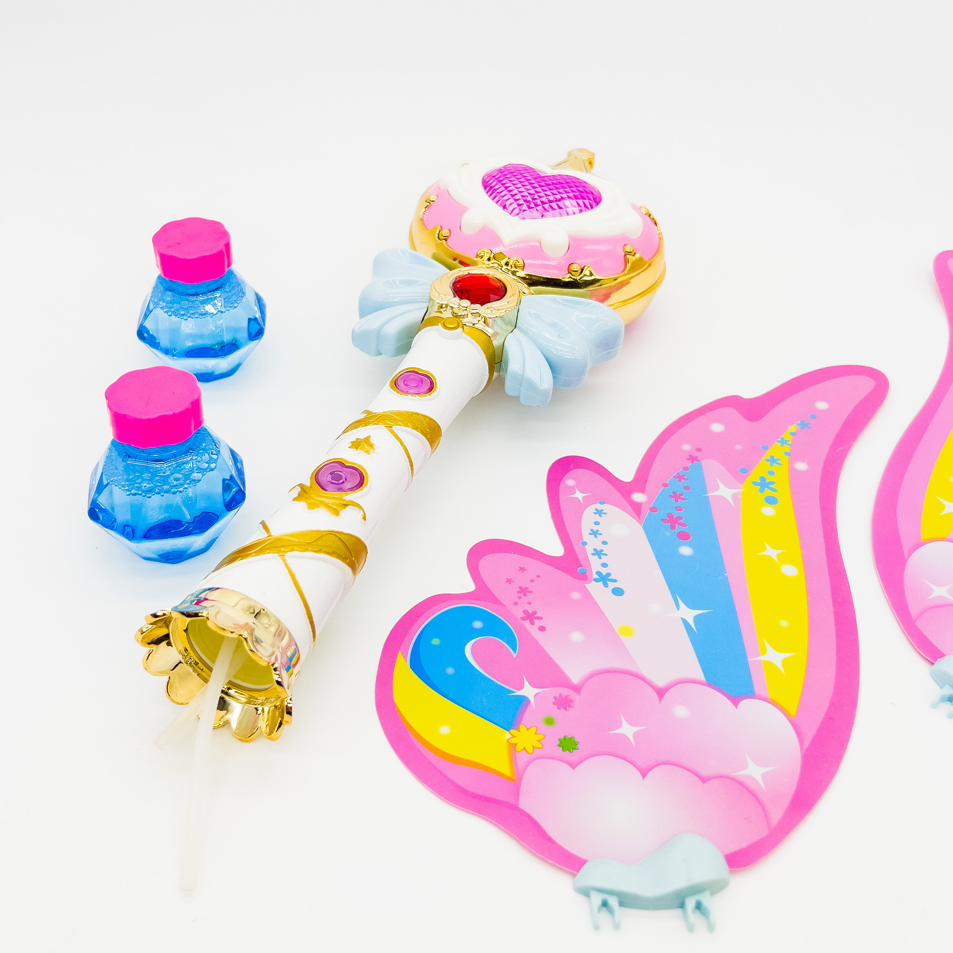 Bubble stick mágico de hadas transfronterizo juguete niña soplando burbuja artefacto niño máquina de burbujas luminosa para niños puesto al por mayor