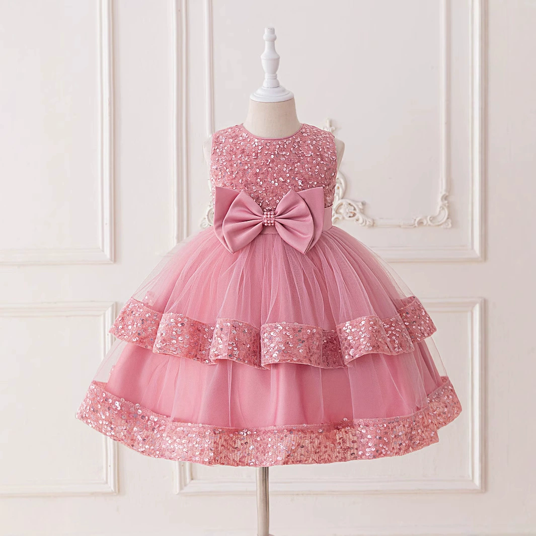 Амазонка Детское платье Принцессы Юбка с блестками Мода Цветочница Маленькая девочка вечеринка платье детское вечернее платье