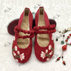 Vintage Beijing-style Artistic Oxford Soft-Soled Embroidered Shoes with Jelly Sole – Versatile Women's Shoes for Mori Girl and Traditional Hanfu Looks