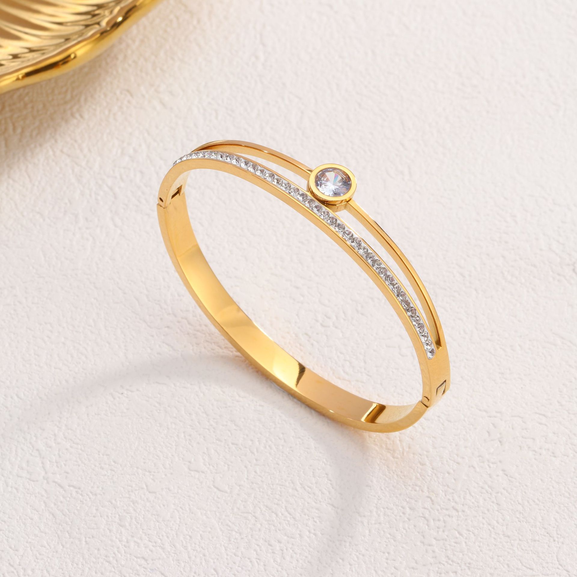 39 지르콘 팔찌 골드