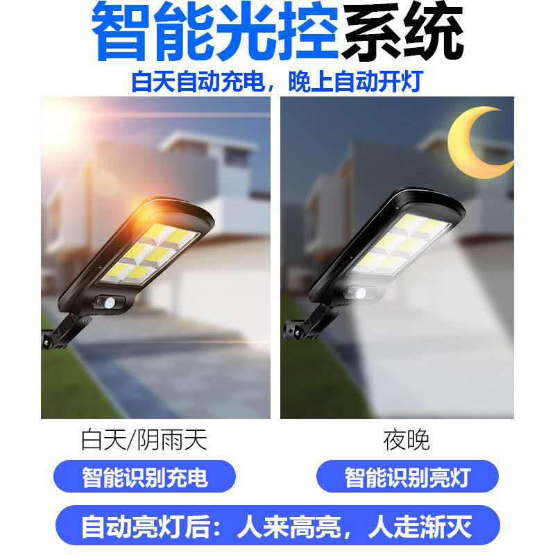 Lámpara de iluminación solar de suministro transfronterizo luz fuerte lámpara de calle solar impermeable lámpara de jardín al aire libre lámpara de pared de inducción del cuerpo humano