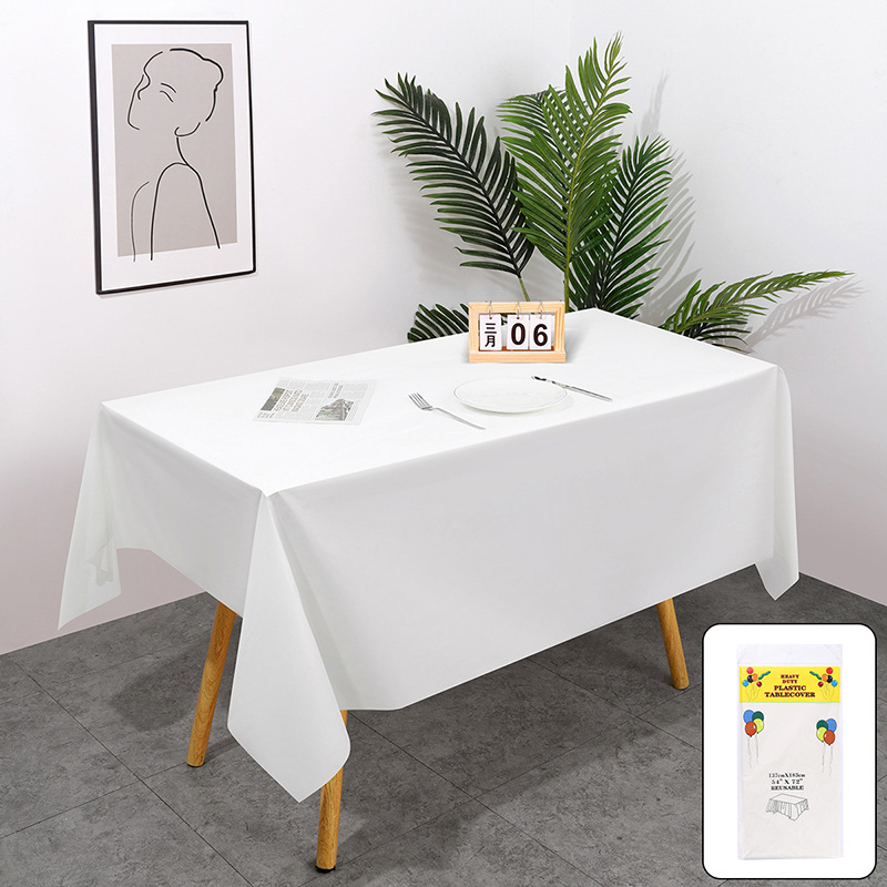 Liquidación: Mantel desechable de PEVA de color liso para fiestas, sin necesidad de lavado, cubierta de mesa engrosada 137*183cm
