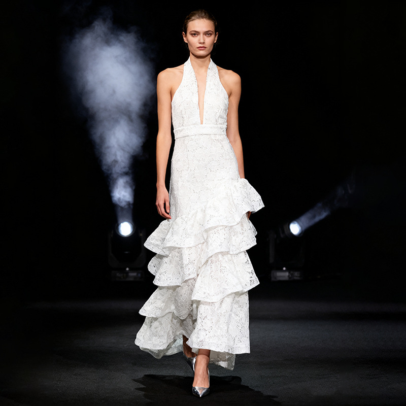 Masked Muse Heavy Embroidery Gown Long Dress 2026 New Halter Neck Backless Waist-Cinching Mermaid Dress for Women