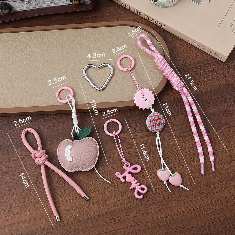 Nuevo cordón tejido a mano creativo bolso de manzana colgante de llavero de moda colgante lindo personalizado coche colgante