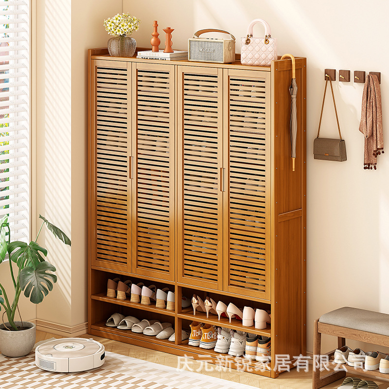 Multi-Layer Shoe Rack for Home Use, Stylish Indoor Entryway Shoe Cabinet, Simple Multi-Layer Hallway Design, New 2026 Hot-Selling Model, Bamboo Shoe Cabinet for Entryway