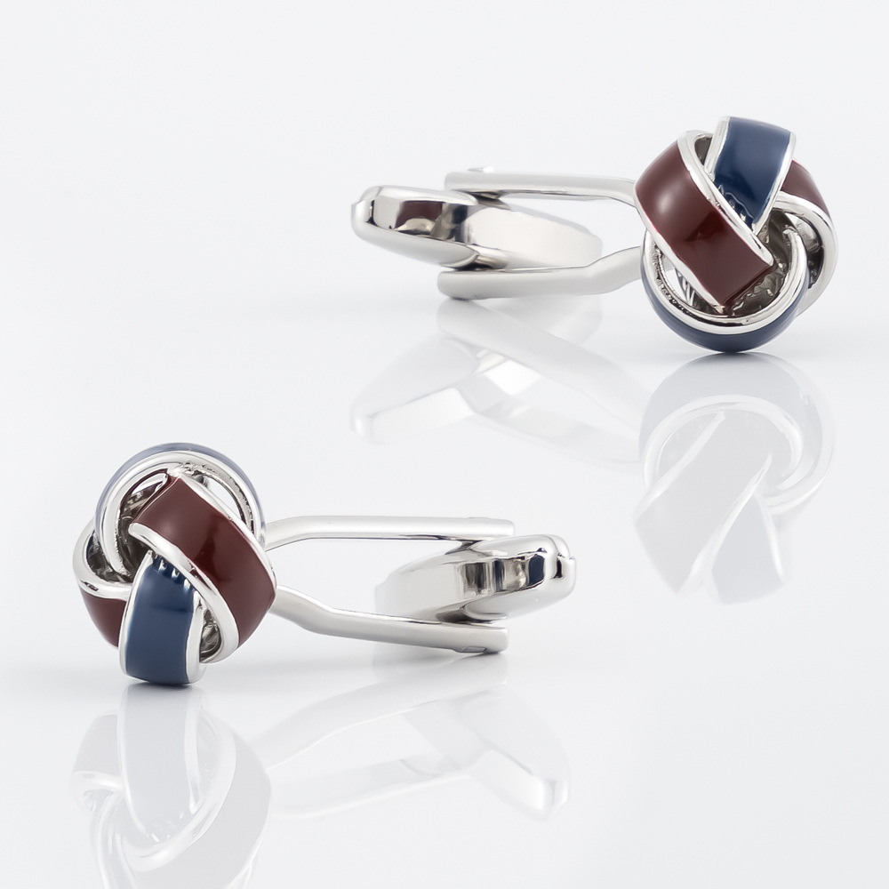 Neue Manschettenknöpfe im Marine- und Braunton mit Öltropfen im frittierten Teig-Stil für französische Hemden von Herren_voghion.com