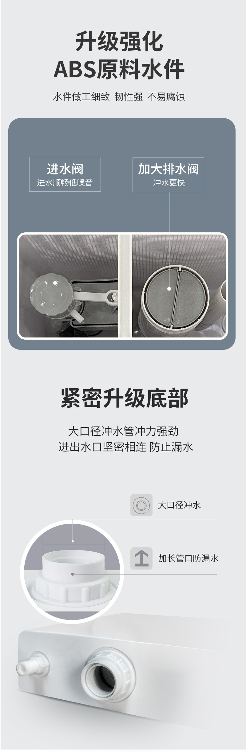 Household squat toilet flushing tank, thickened flushing tank with strong flushing force, wall-mounted large-capacity, nail-free model, universal manufacturer Item Picture