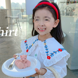 Girls Spring Clothing 2025 New Kidsren's Clothing Kidsren's Korean Floral Shirts Small and Medium-Sized Kidsren's Bottoming Tops Baby Long-Sleeved Shirts