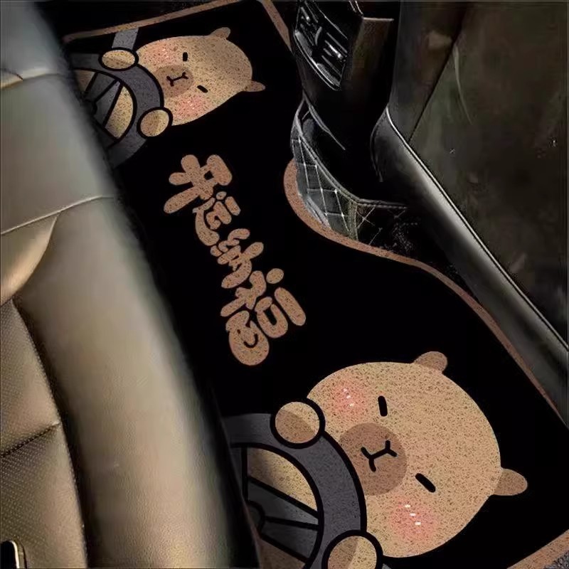 Cute loopy car mat is fully surrounded by anti-dirt wear-resistant silk ring mat dirt-resistant and easy to take care of car foot mat