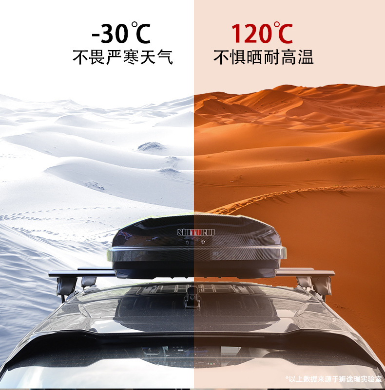 Carbon Fiber Car Roof Luggage Box Suv Super Large Capacity Double-Opening Anti-Theft Lockable Camouflage High-Gloss Color Car-Mounted