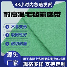 草绿色耐高温印花耐磨毛毡输送带工业皮平带进口毛毡带