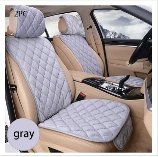 Winter plush car seat Wool pad - diamond-shaped-slim-waist-gray-front-seat-backrest-seat