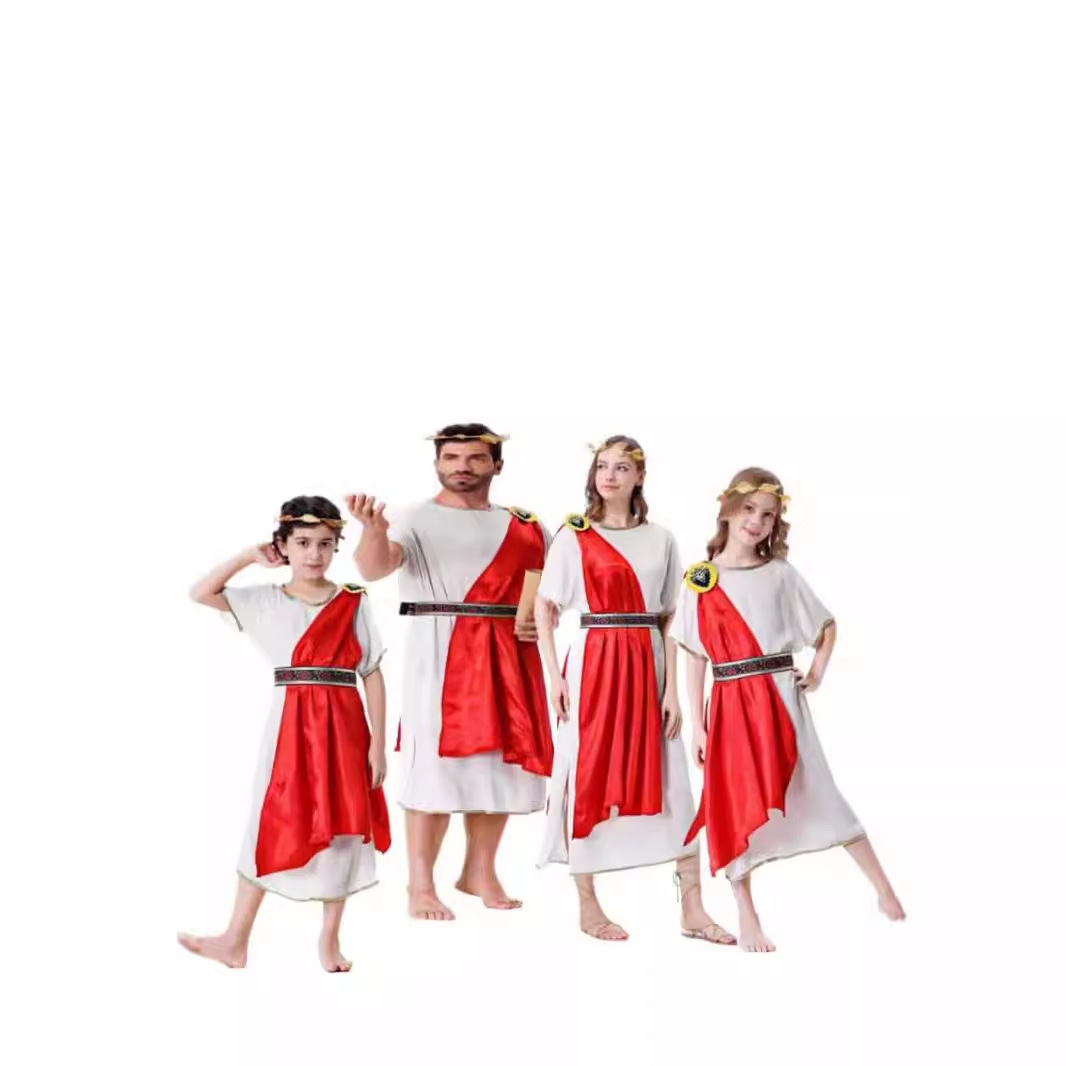 Красный цветной костюм подходит для мужчин и женщин, xэллоуин, семейный стиль